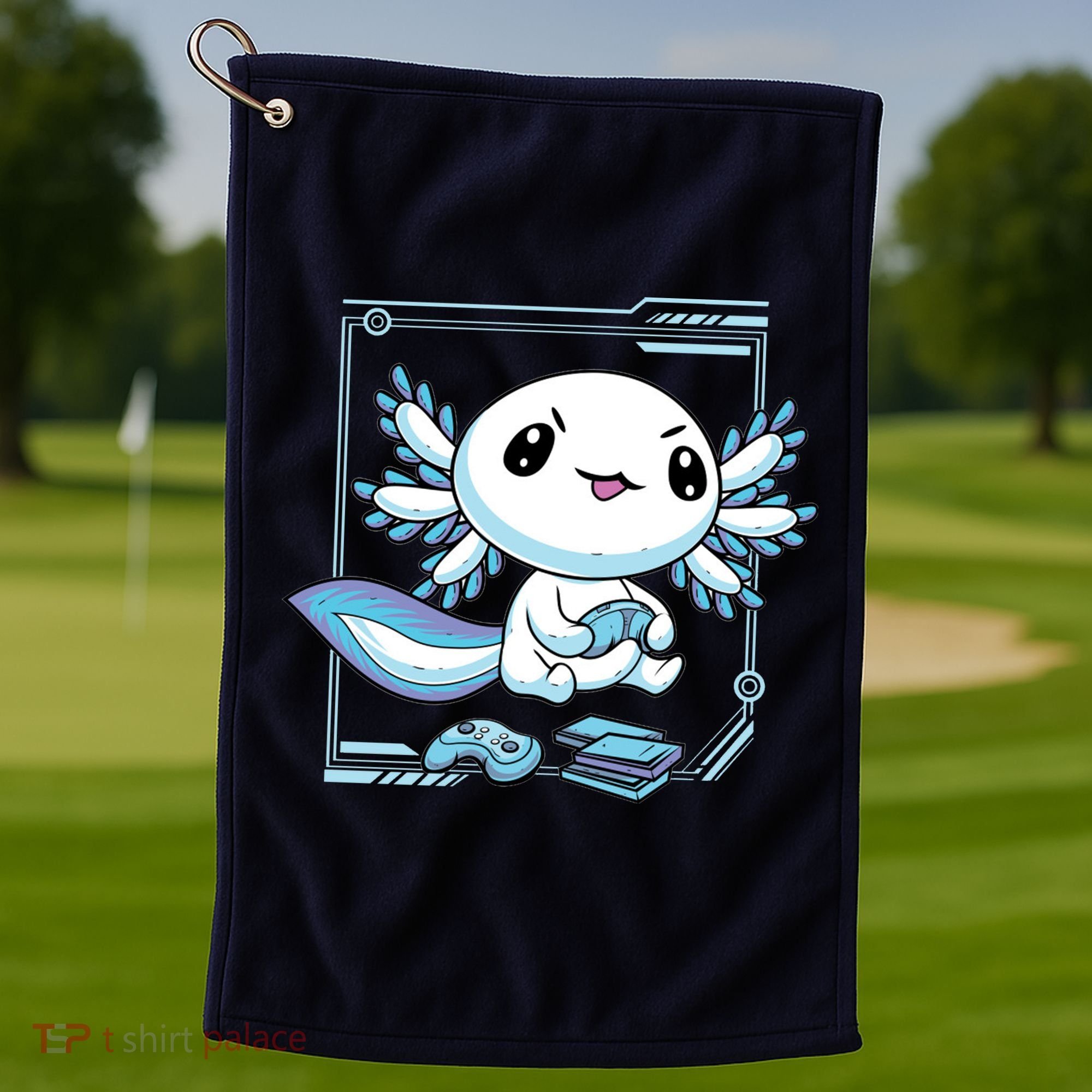 Axolotl Video Games Gamer Golf Towel