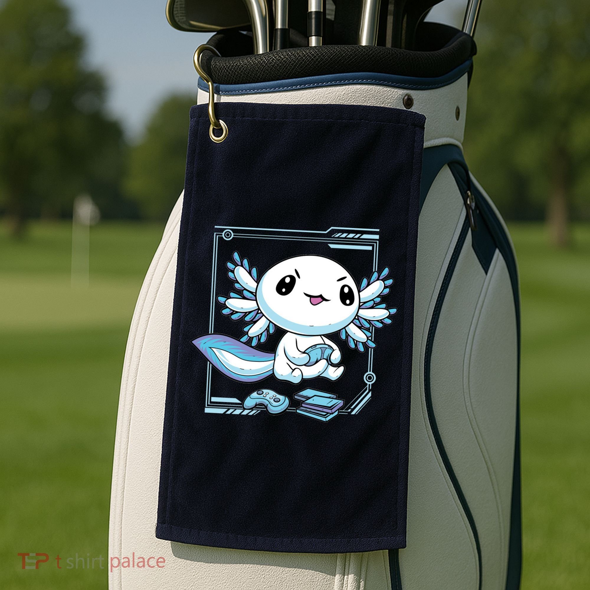 Axolotl Video Games Gamer Golf Towel