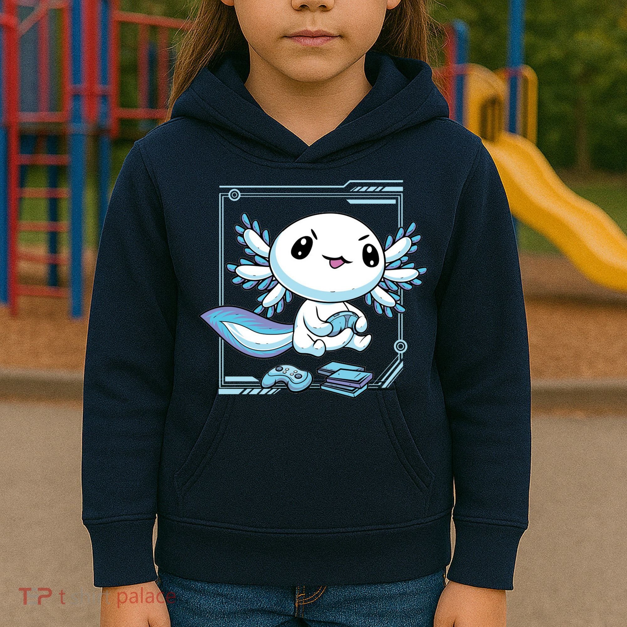 Axolotl Video Games Gamer Kids Hoodie