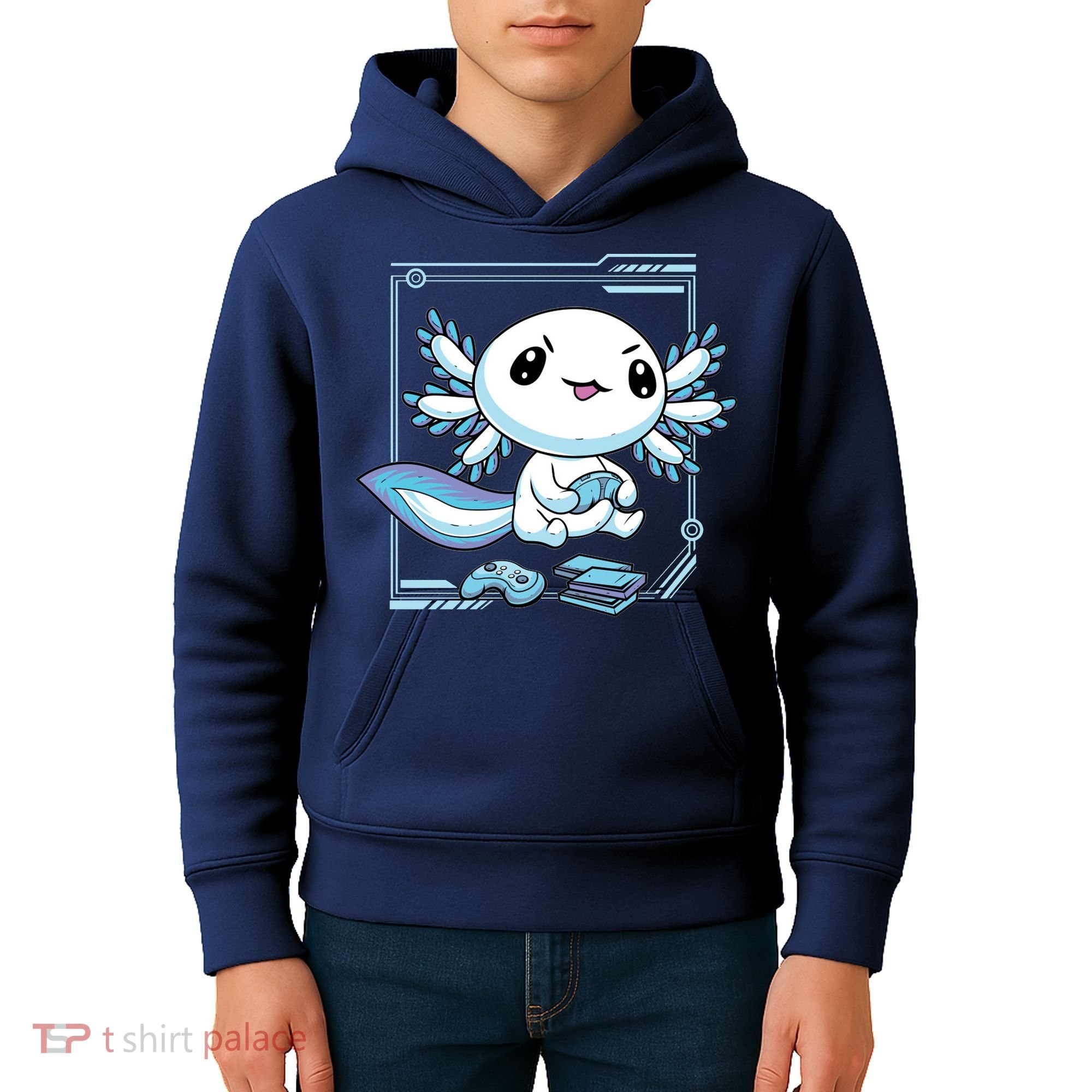 Axolotl Video Games Gamer Kids Hoodie
