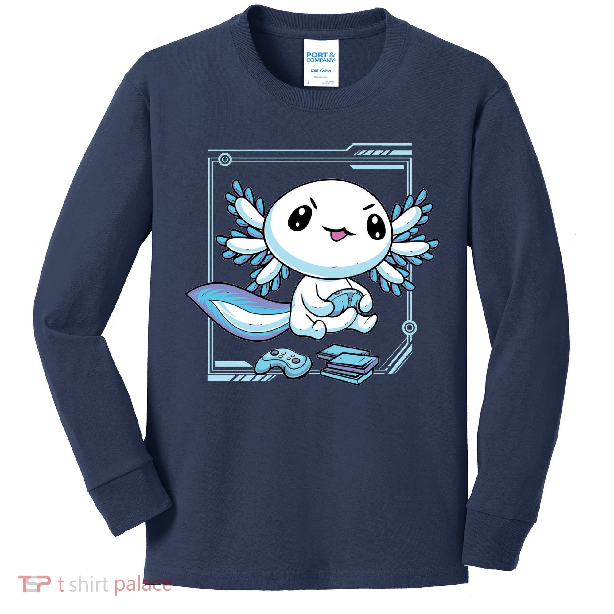 Axolotl Video Games Gamer Kids Long Sleeve Shirt
