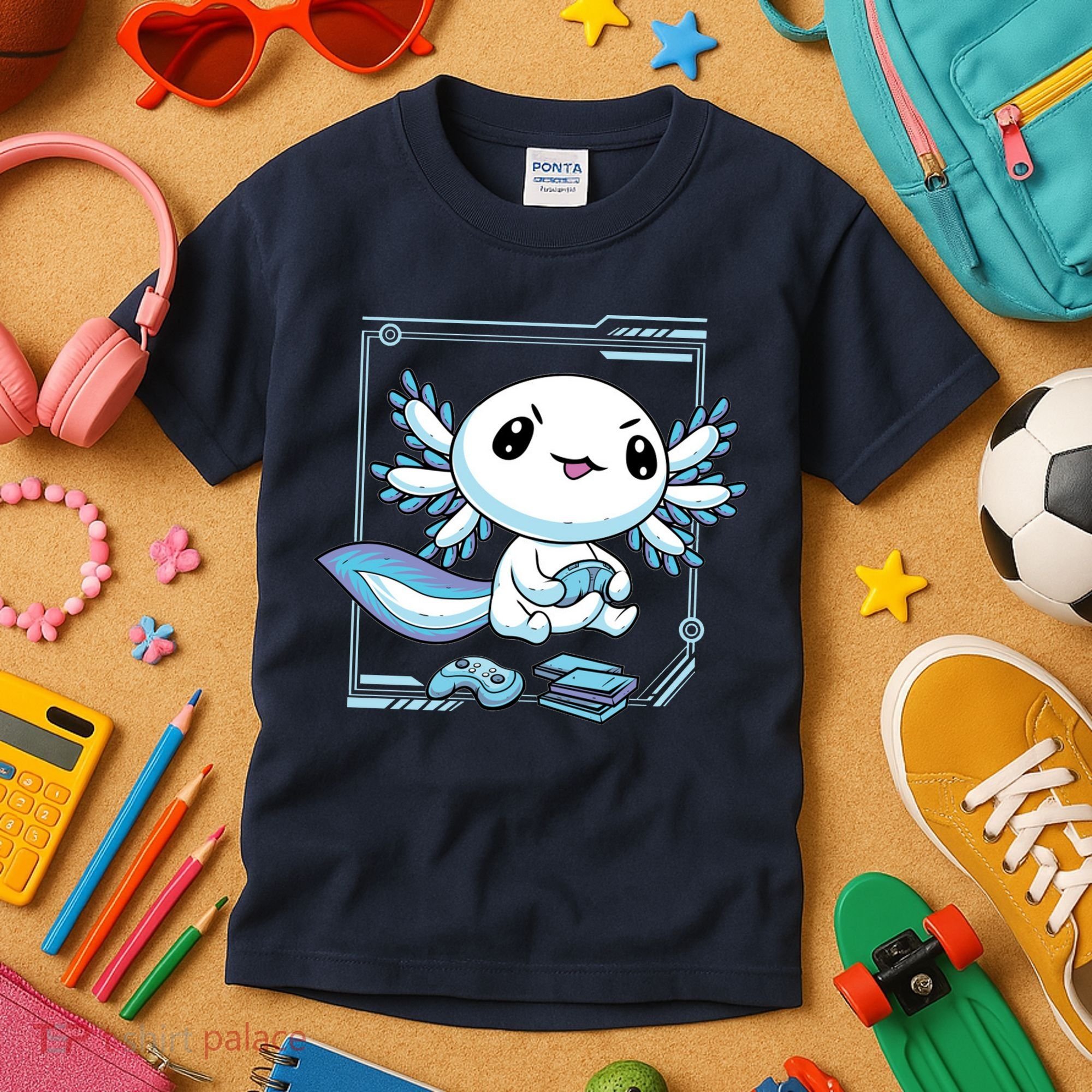 Axolotl Video Games Gamer Kids T-Shirt