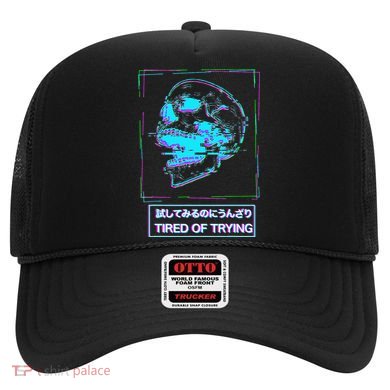 Aesthetic Vaporwave Japanese Tired Of Trying Futurism Hat