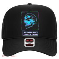 Aesthetic Vaporwave Japanese Tired Of Trying Futurism Hat thumb 0