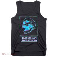 Aesthetic Vaporwave Japanese Tired Of Trying Futurism Tank Top thumb 0