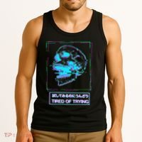 Aesthetic Vaporwave Japanese Tired Of Trying Futurism Tank Top thumb 3