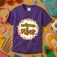 Autumn Vibes Leaf Season Kids T-Shirt thumb 3