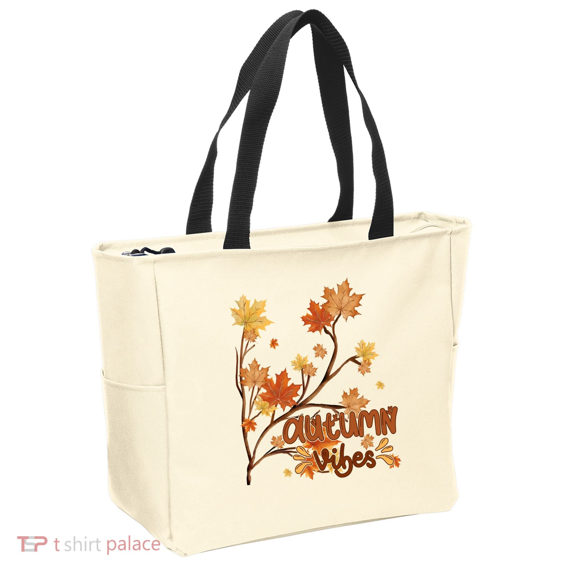 Autumn Vibes Leaves Cozy Tote Bag