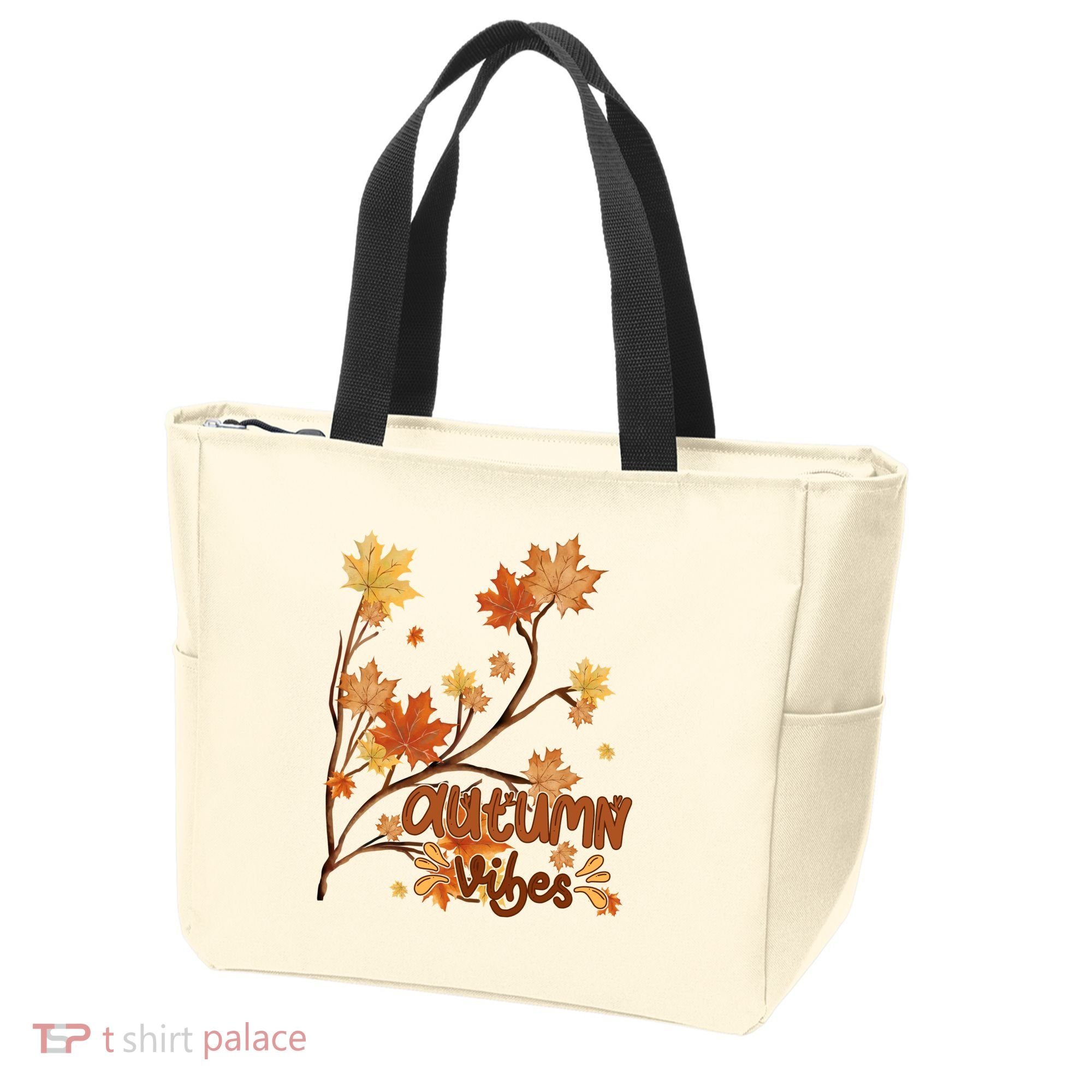 Autumn Vibes Leaves Cozy Tote Bag