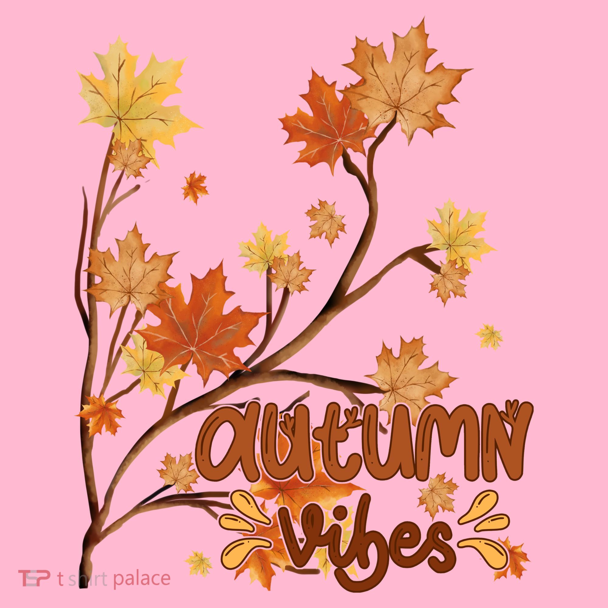 Autumn Vibes Leaves Cozy Coaster