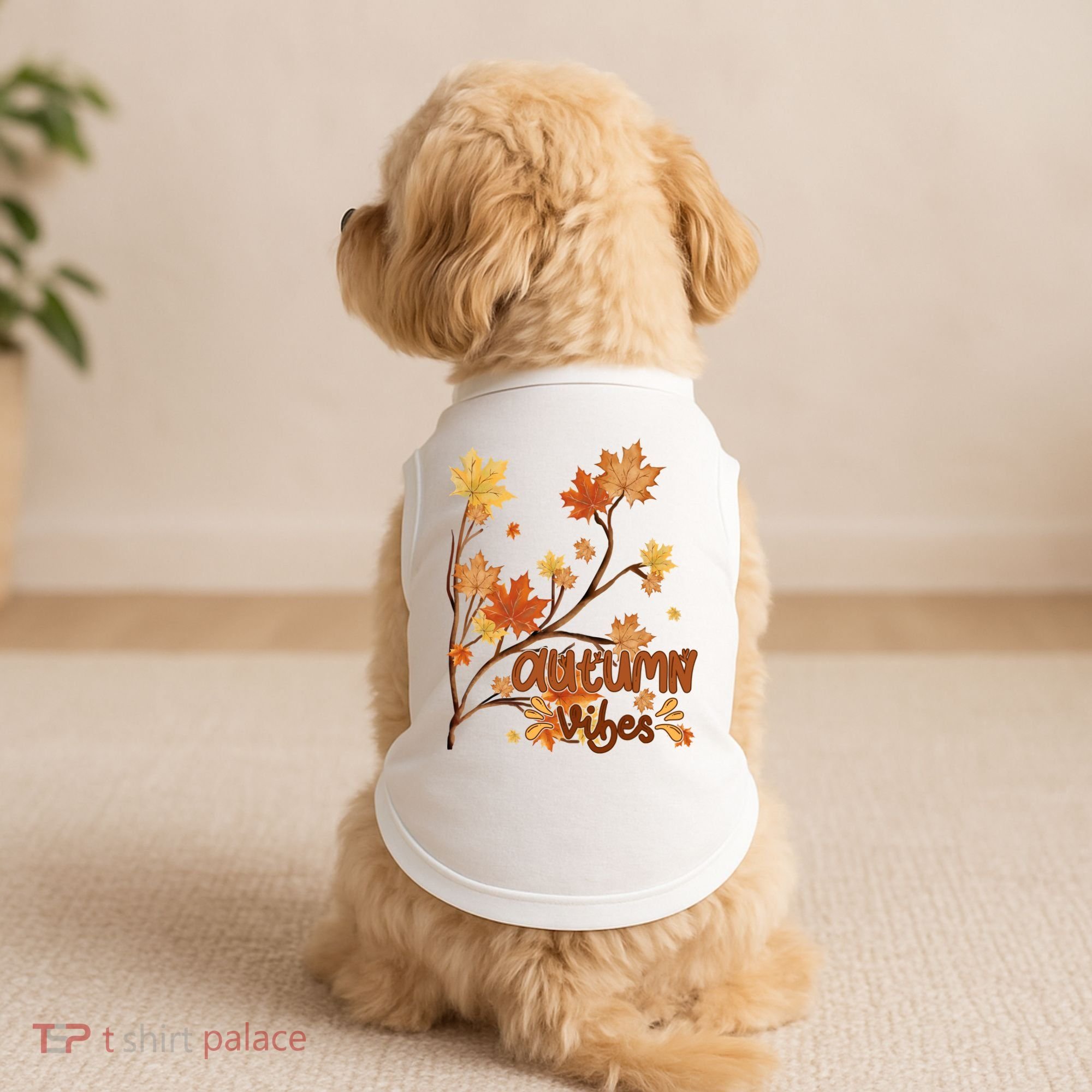 Autumn Vibes Leaves Cozy Doggie Tank