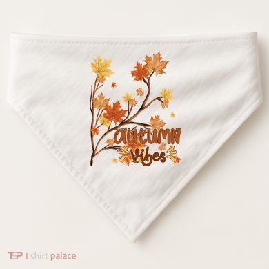 Autumn Vibes Leaves Cozy USA-Made Doggie Bandana