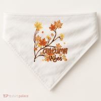 Autumn Vibes Leaves Cozy USA-Made Doggie Bandana thumb 0