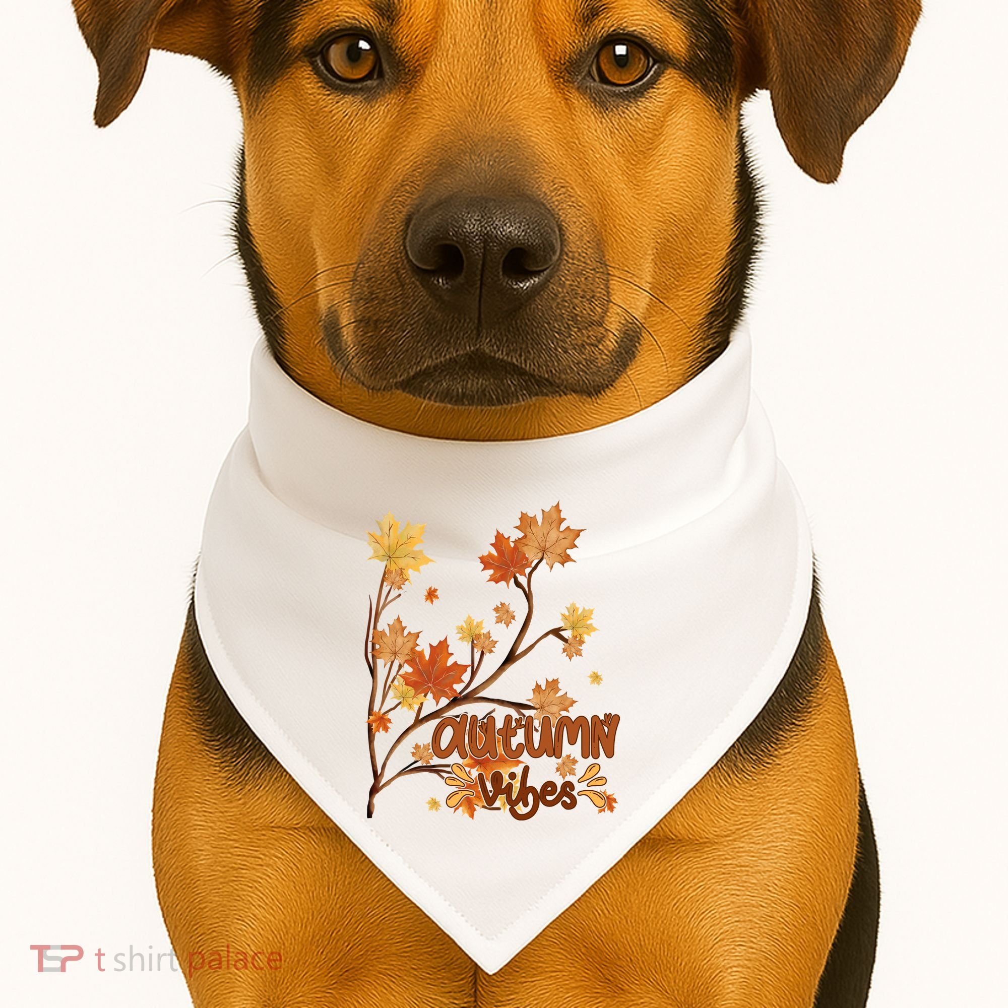 Autumn Vibes Leaves Cozy USA-Made Doggie Bandana