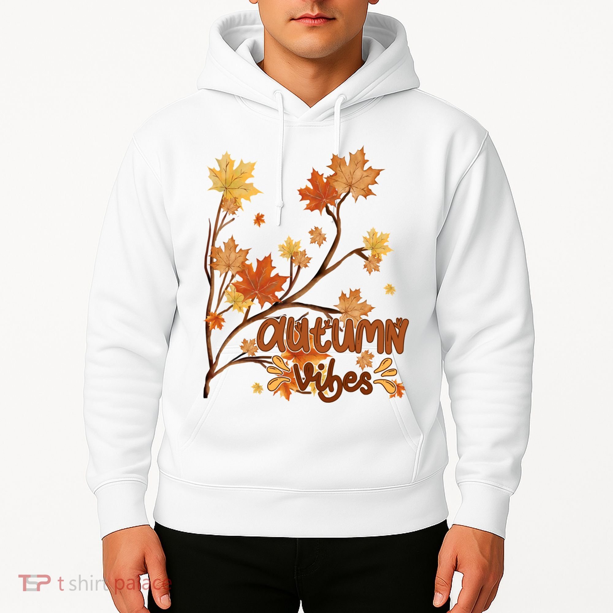 Autumn Vibes Leaves Cozy Hoodie