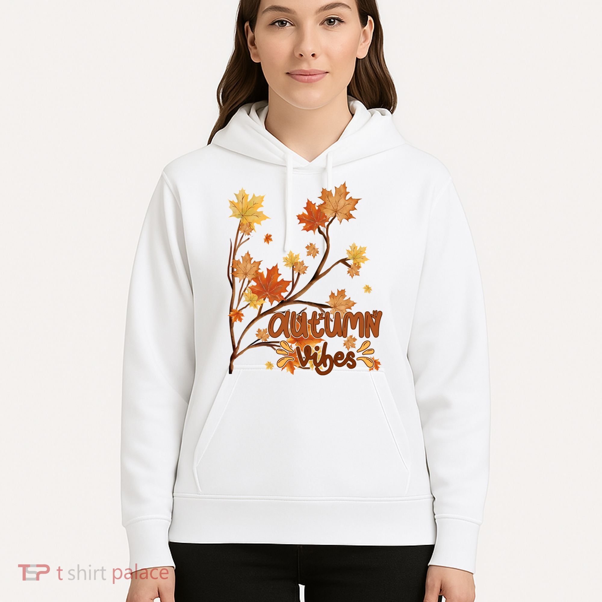 Autumn Vibes Leaves Cozy Hoodie