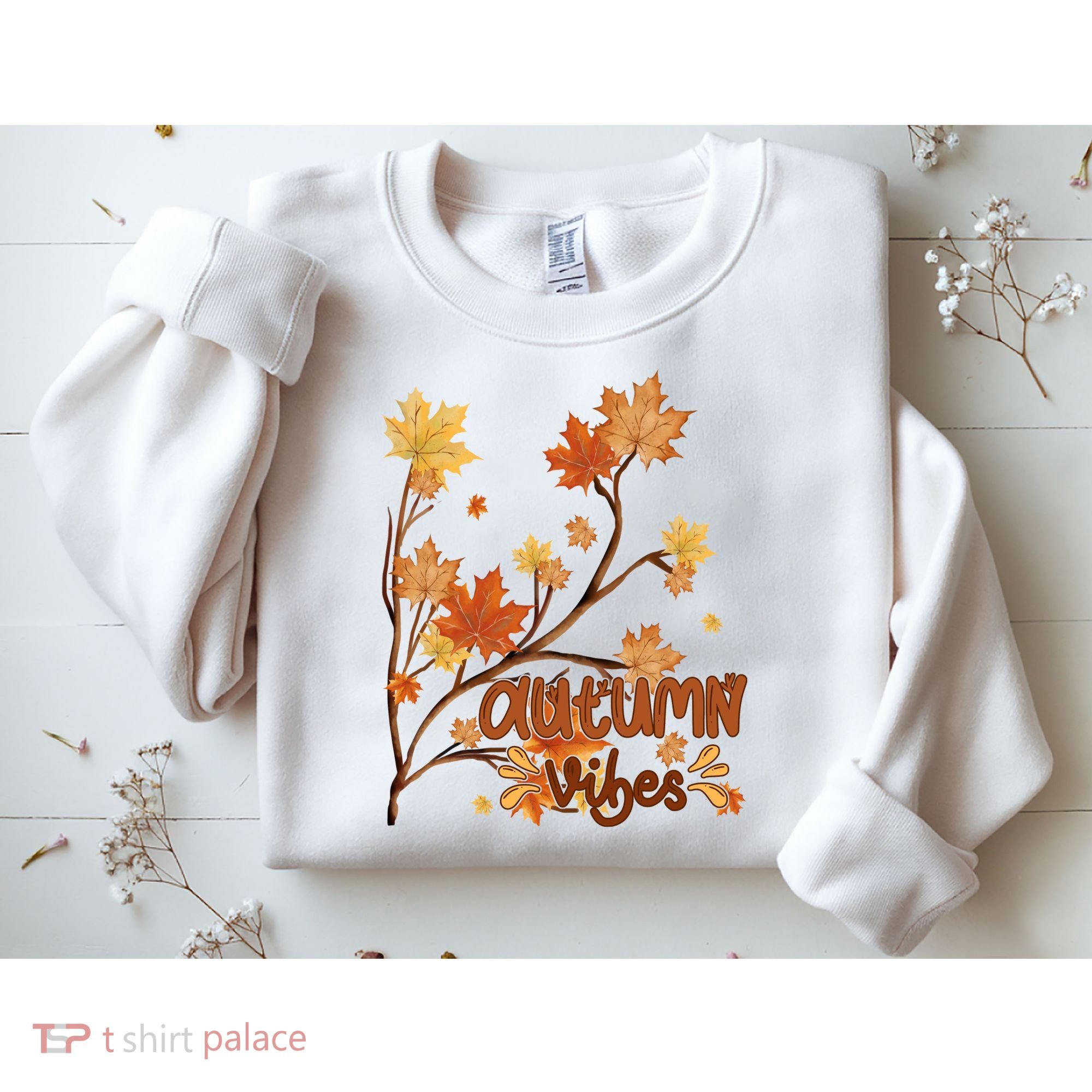 Autumn Vibes Leaves Cozy Sweatshirt