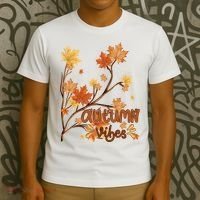 Autumn Vibes Leaves Cozy T-Shirt thumb 3