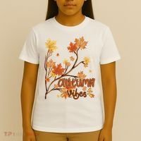 Autumn Vibes Leaves Cozy T-Shirt thumb 4