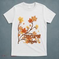 Autumn Vibes Leaves Cozy T-Shirt thumb 5