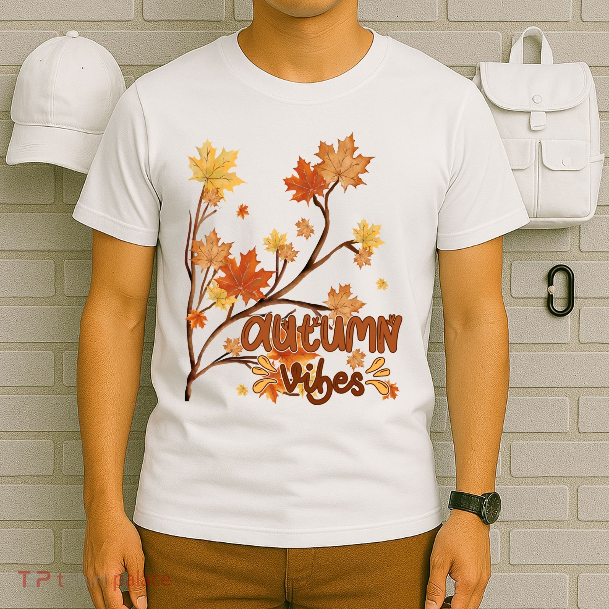 Autumn Vibes Leaves Cozy T-Shirt