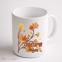 Autumn Vibes Leaves Cozy Coffee Mug thumb 1