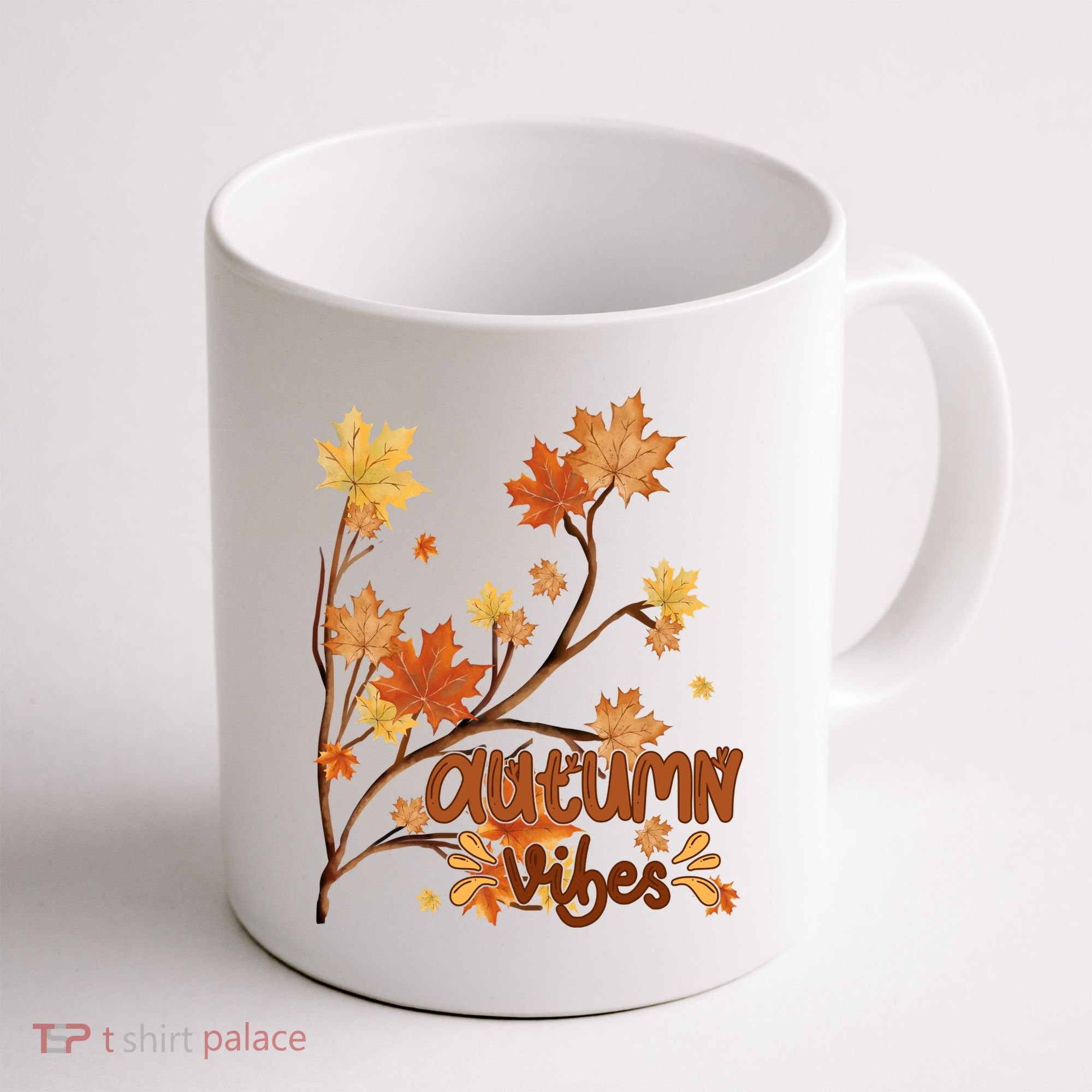 Autumn Vibes Leaves Cozy Coffee Mug