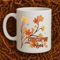 Autumn Vibes Leaves Cozy Coffee Mug thumb 2