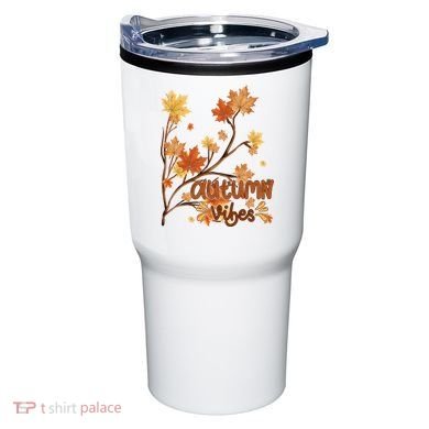 Autumn Vibes Leaves Cozy Tumbler