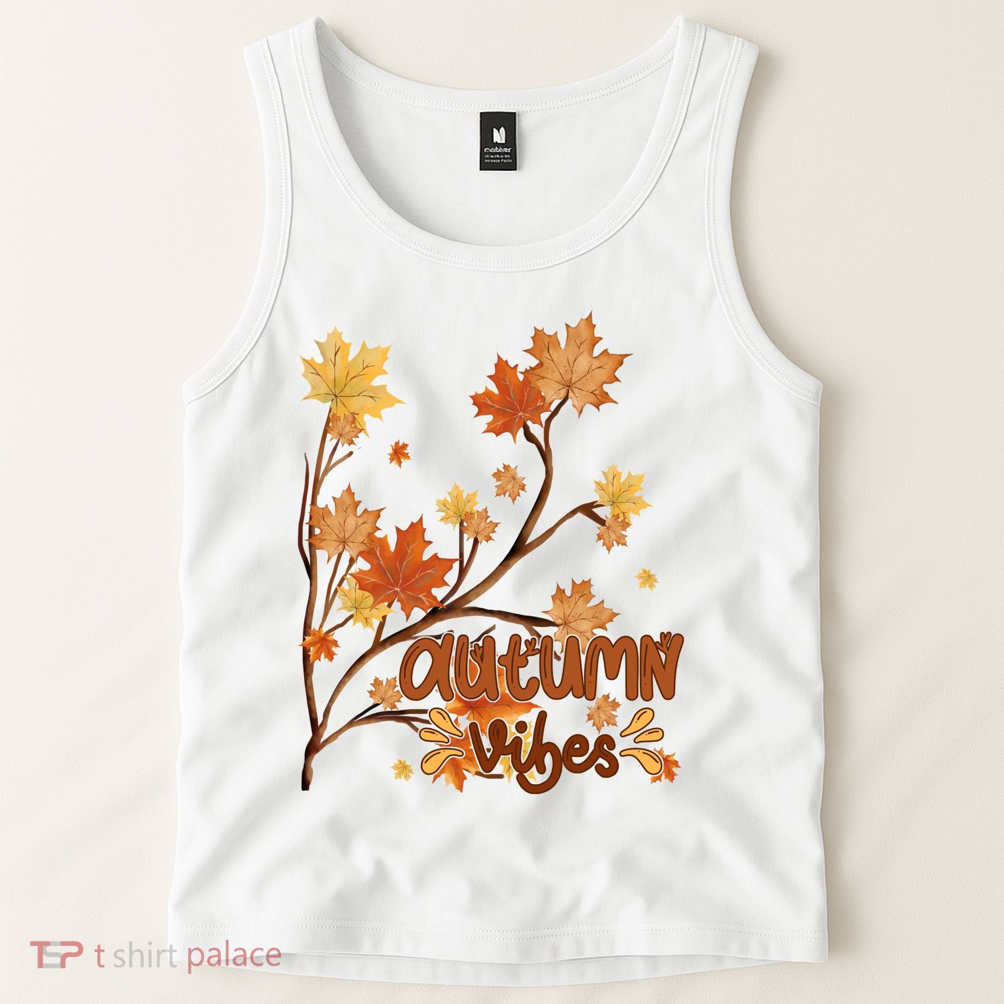 Autumn Vibes Leaves Cozy Tank Top