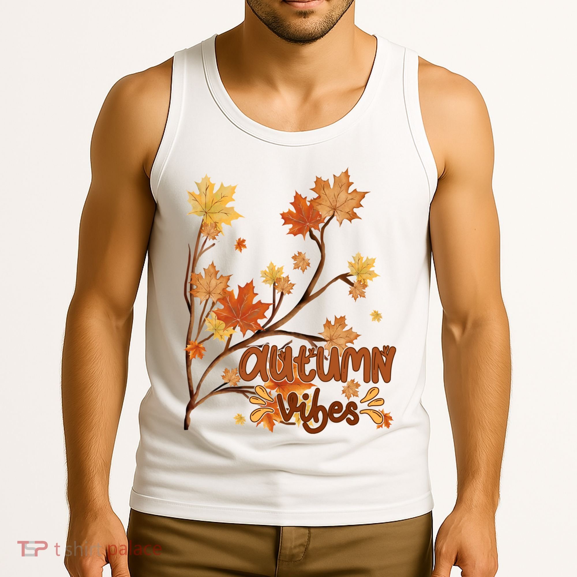 Autumn Vibes Leaves Cozy Tank Top