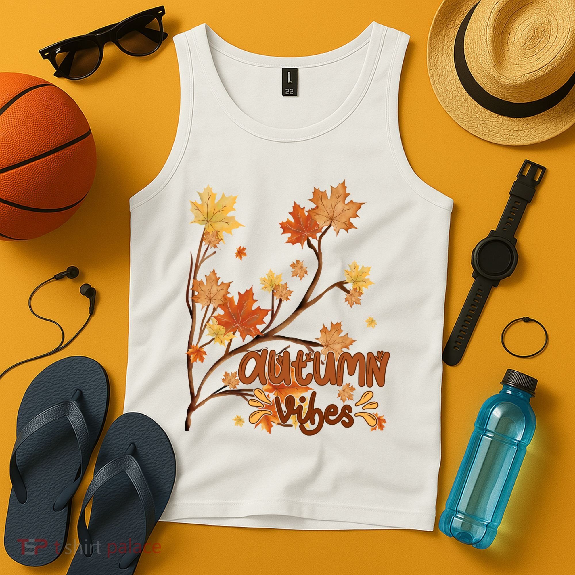 Autumn Vibes Leaves Cozy Tank Top