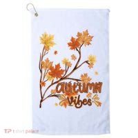 Autumn Vibes Leaves Cozy Golf Towel thumb 0