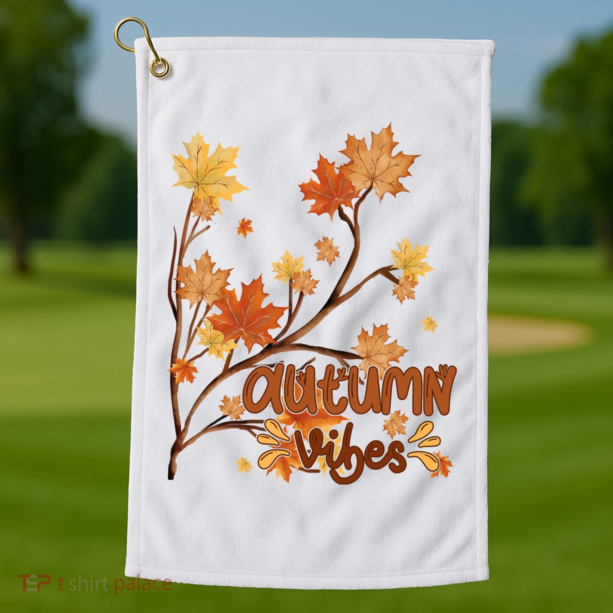 Autumn Vibes Leaves Cozy Golf Towel