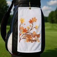 Autumn Vibes Leaves Cozy Golf Towel thumb 2