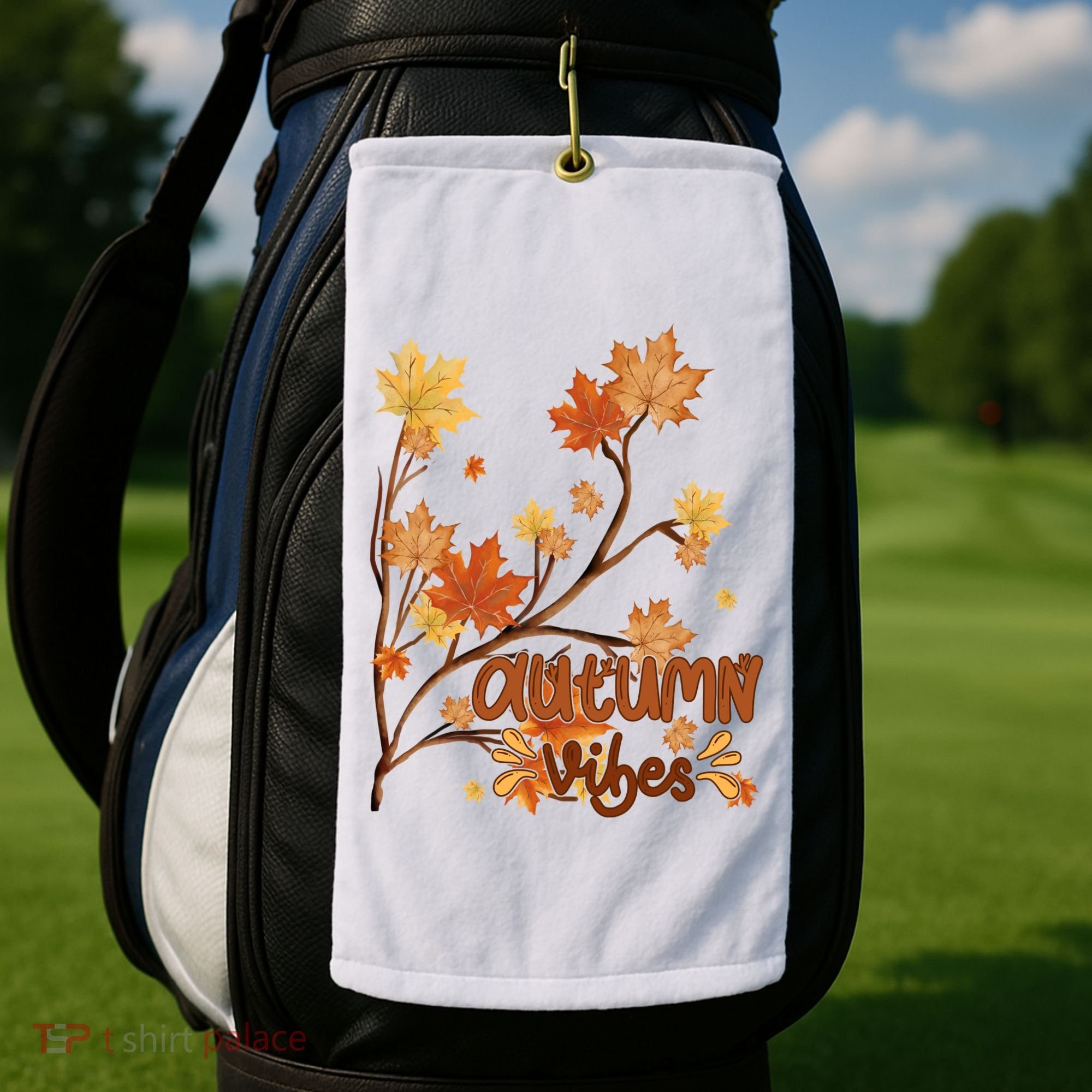 Autumn Vibes Leaves Cozy Golf Towel