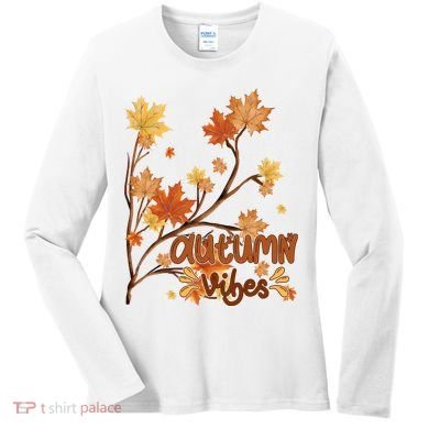 Autumn Vibes Leaves Cozy Women's Long Sleeve Shirt