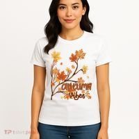 Autumn Vibes Leaves Cozy Women's T-Shirt thumb 4