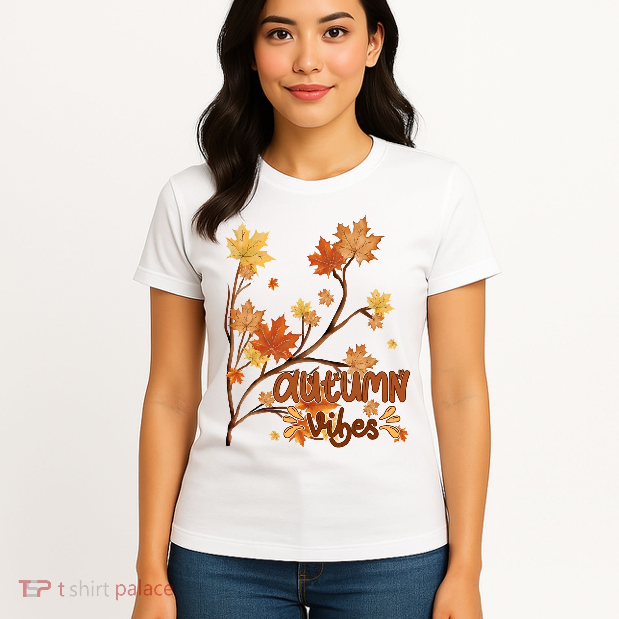 Autumn Vibes Leaves Cozy Women's T-Shirt