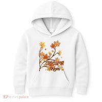 Autumn Vibes Leaves Cozy Kids Hoodie thumb 0
