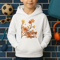 Autumn Vibes Leaves Cozy Kids Hoodie thumb 2