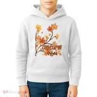 Autumn Vibes Leaves Cozy Kids Hoodie thumb 4