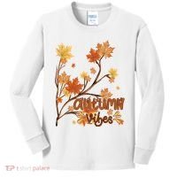 Autumn Vibes Leaves Cozy Kids Long Sleeve Shirt thumb 0