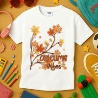 Autumn Vibes Leaves Cozy Kids T-Shirt thumb 3
