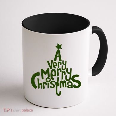 A Very Merry Christmas Tree Logo Coffee Mug back