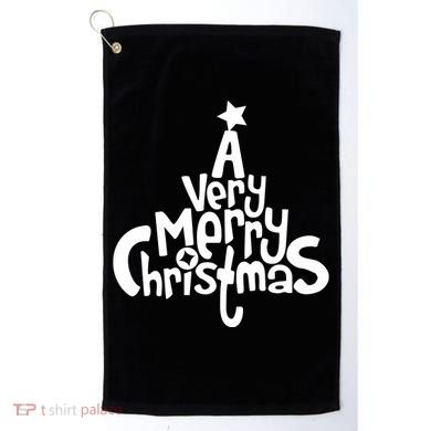 A Very Merry Christmas Tree Logo Golf Towel