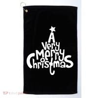 A Very Merry Christmas Tree Logo Golf Towel thumb 0