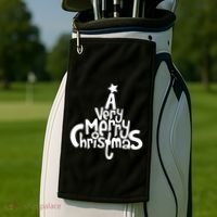 A Very Merry Christmas Tree Logo Golf Towel thumb 2