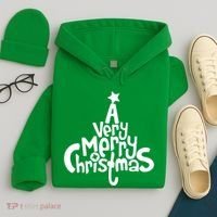 A Very Merry Christmas Tree Logo Hoodie thumb 4