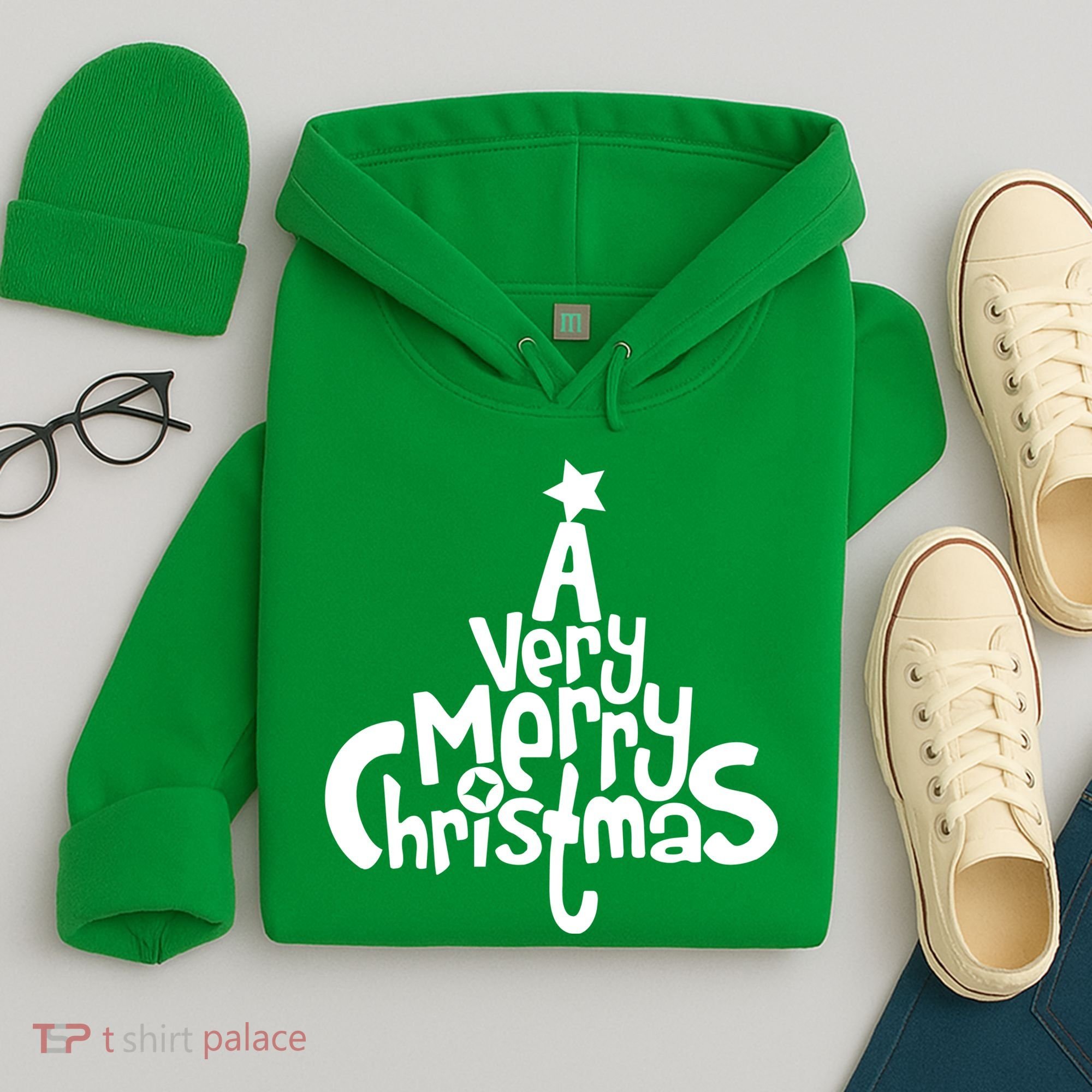 A Very Merry Christmas Tree Logo Hoodie
